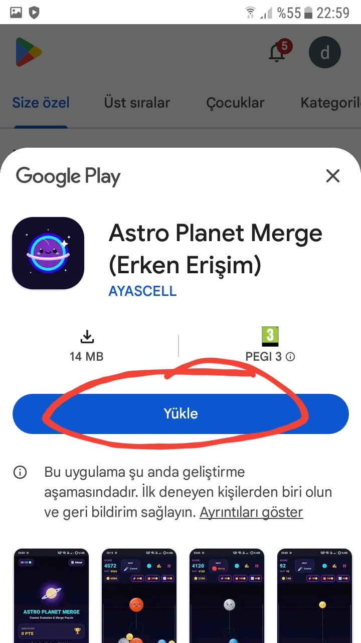 Adım 4 - Google Play Yükle